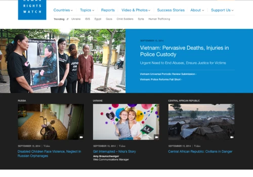 Human Rights Watch website redesign