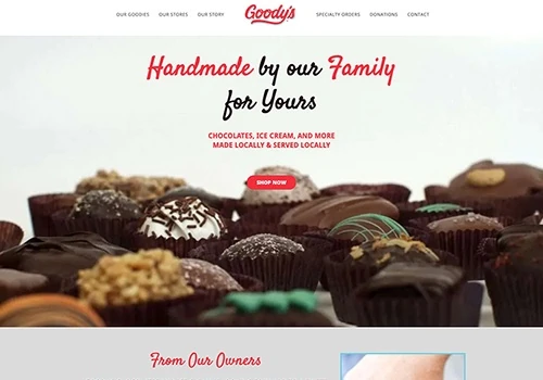 Goody's Chocolates - custom web design