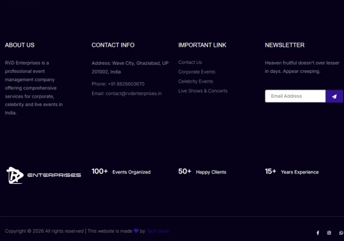 Website Development for RVD Enterprises