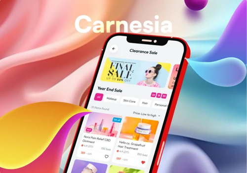 Carnesia Beauty Cosmetics App Design