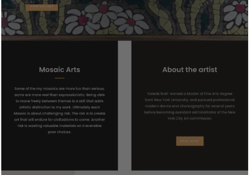 Mosaic Arts eCommerce website