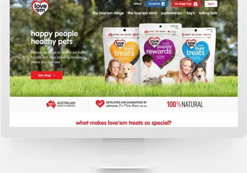 Web Design for Love'em pet treats