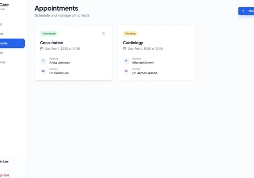 Healthcare Web Platform with Analytics Dashboard
