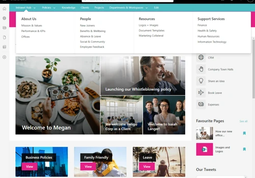 SharePoint Intranet with User Focused Navigation