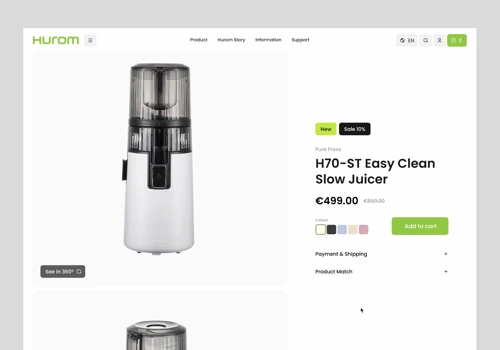 Innovative E-Commerce Website for Hurom Europe