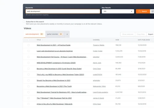 Vid Hoarder - SaaS platform for YouTube advertisers