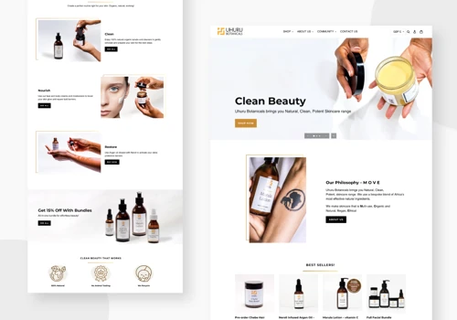 NEW Shopify store for natural skin care brand inspired by Africa