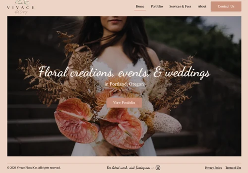 Website for Vivace Floral Co.