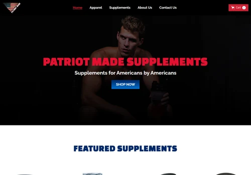 E-commerce website design for Patriot Made Supplements