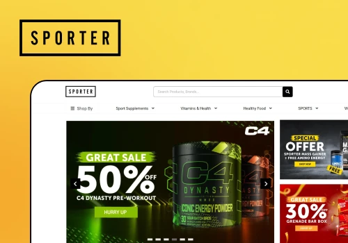 Online sports nutrition store website