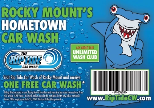 Rip Tide Car Wash Regional Postcard Campaign