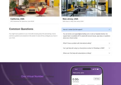 ZynCall — Virtual Number App UI/UX Design