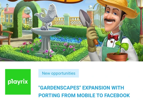 “Gardenscapes” expansion with porting from Mobile to Facebook