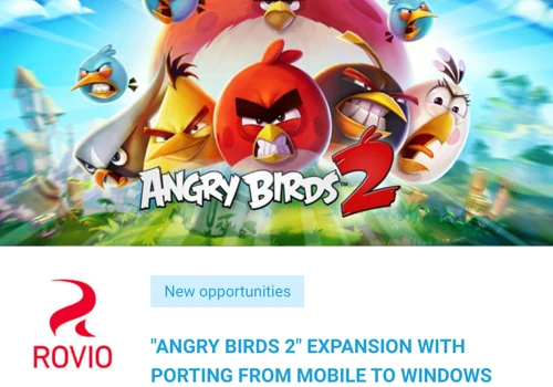 “Angry Birds 2” expansion with porting from Mobile to Windows