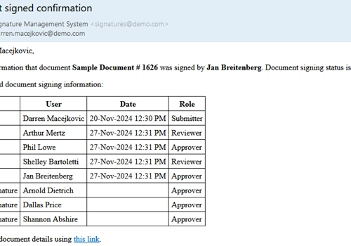Custom Document Signature System
