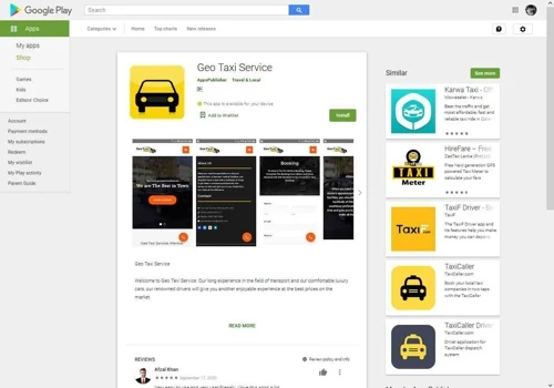 Geo Taxi Service app
