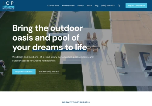 Website for Custom Pools - Innovative Custom Pools
