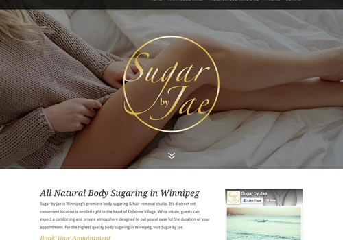Winnipeg web design for Sugar by Jae