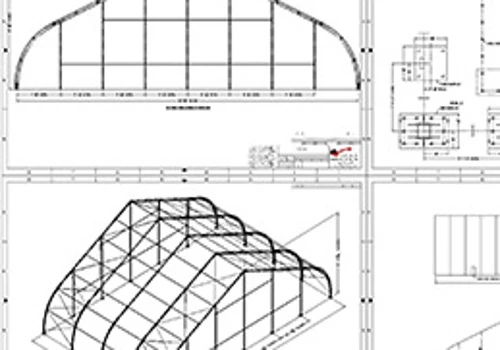 Engineer rendering of a tensioned fabric structure
