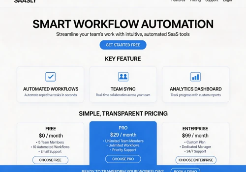 SaaS Workflow Automation Landing Page