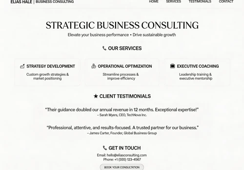 Business Consulting One-Page Website