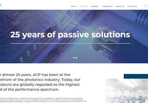 ACPhotonics - Website and E-commerce solution