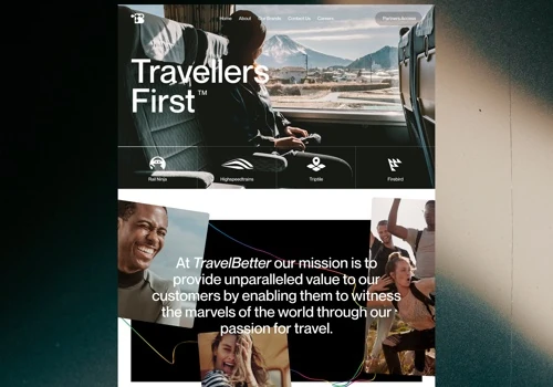 Create a corporate website for the travel holding