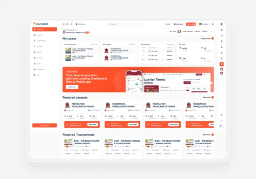 Tournated- Sports platform & UI/UX Design