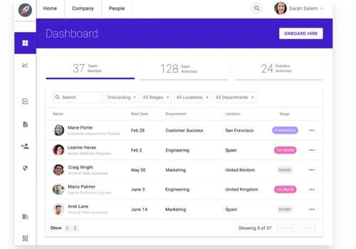SaplingHR software platform