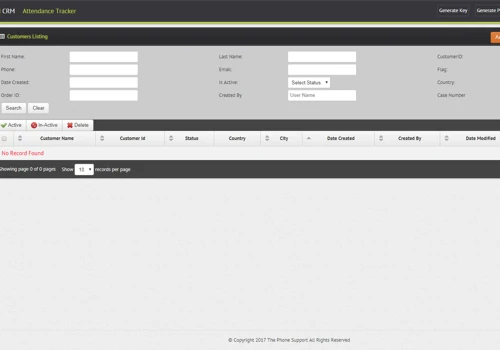 Call center CRM