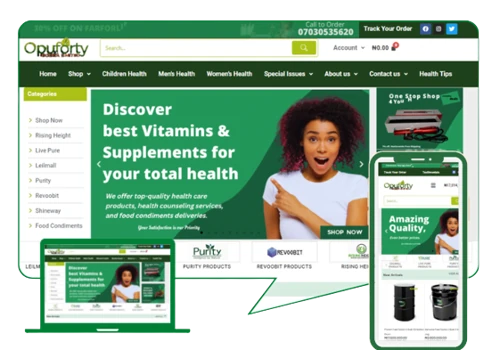 vitamins and supplements Mall Ecommerce Website De