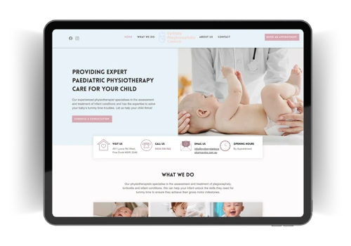HealthCare Website Design for Physiotherapy