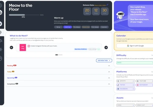 AI-powered music career management platform