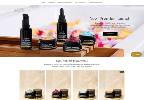 Skin care cosmetic website