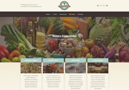 Website for Vegetarian Restaurant