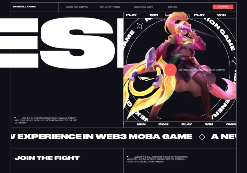 Starfall. Web3 Moba Game. Landing & Admin Panel