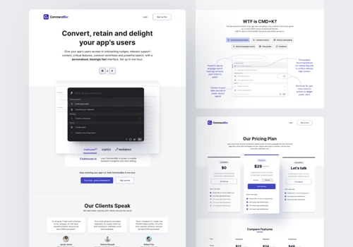 CommandBar Design and Webflow Project