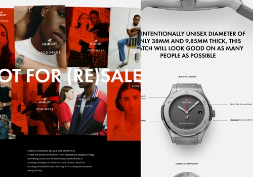 Hublot Landing Page for a Luxury Retail Watchblog