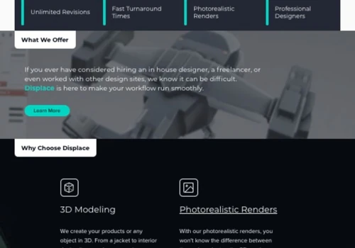 Displace 3D Website Design