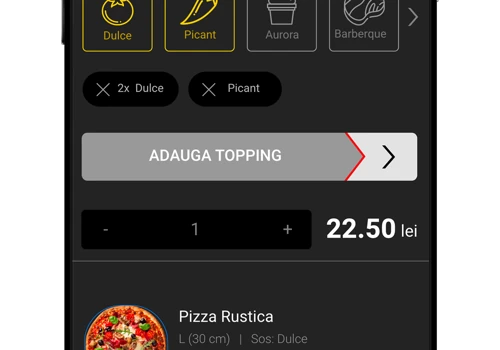 E-commerce for Pizza Delivery (mobile app and web)