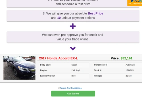 Buy Online Module for www.hondawest.ca/new