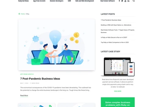 Monthly content creation for a Ruby on Rails dev shop