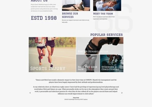 Physix website design