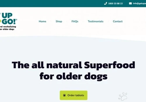 Get Up and Go Dog e-commerce website