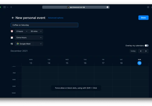 Breeze, a minimalist solution for time scheduling