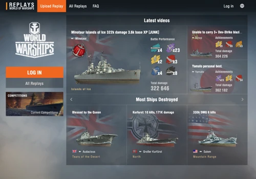 World of Warships Replays (WarGaming)