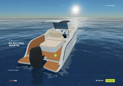 3D presentation on a website of boats seller