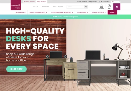 Ecommerce platform for Amaranth Business Solutions