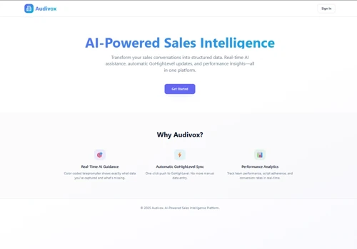 Audivox - Sales Performance Tool