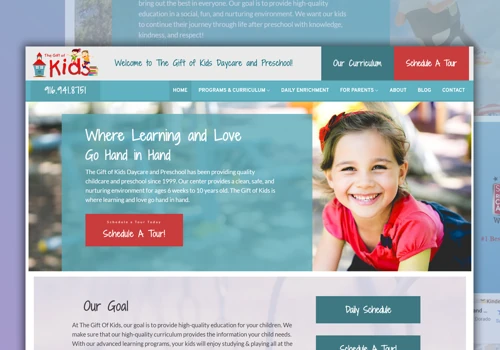 The Gift of Kids Preschool Website Design